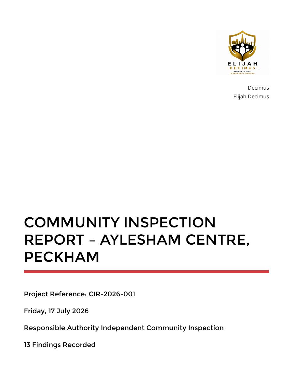 Cover of Aylesham Centre inspection report